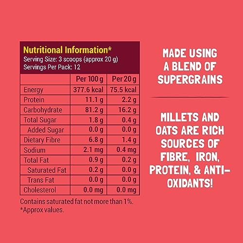Image of Slurrp Farm Porridge, Millet And Oats Powder | Instant Healthy Wholesome Food, No Added Sugar No Salt, 250 G