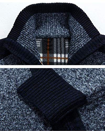 Image of Vcansion Men's Classic Cardigan Sweaters Stand Collar Slim Fit Casual Knitted Sweater