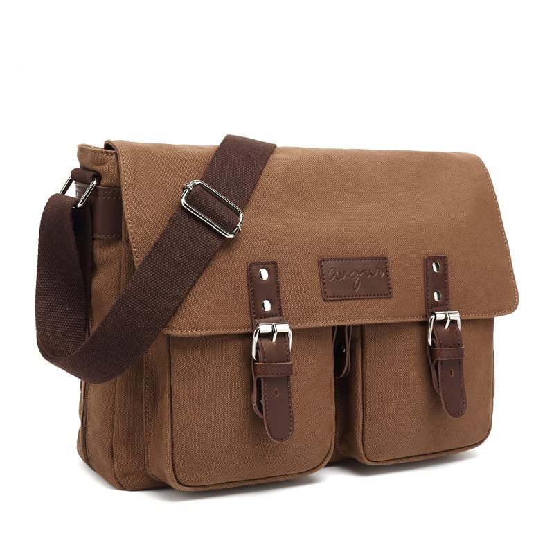 Unisex Messenger Bag, Canvas Bag, Retro Diagonal Bag Wallet, 13.7 Inch Travel Handbag Shoulder Bag2