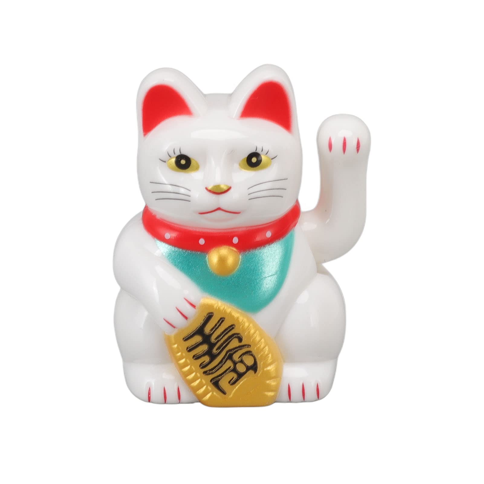 Lucky Cat, Solar Powered Maneki Neko Beckoning Lucky Cat Fengshui Cat Waving Cat Japanese Fortune Cat for Home Car Decor (#1 White)