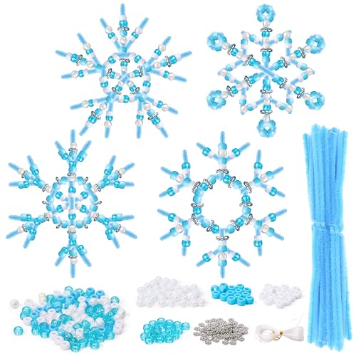 TICIAGA 1352Pcs DIY Christmas Winter Beaded Pipe Cleaner Snowflake...