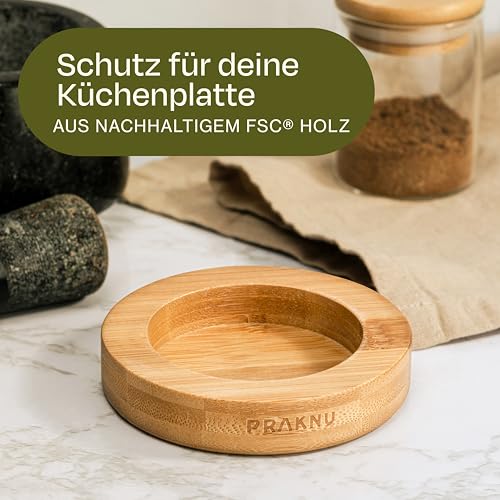 Praknu Mörser Klein 10 cm – Granit Mörser mit Stößel 120 ml – Gewürzmörser – Ansicht 3