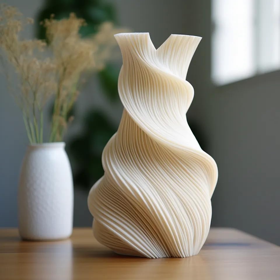 Modern Spiral Decorative Vase, Dual Opening Design, White Matte Finish, 10 cm x 20 cm-image-26