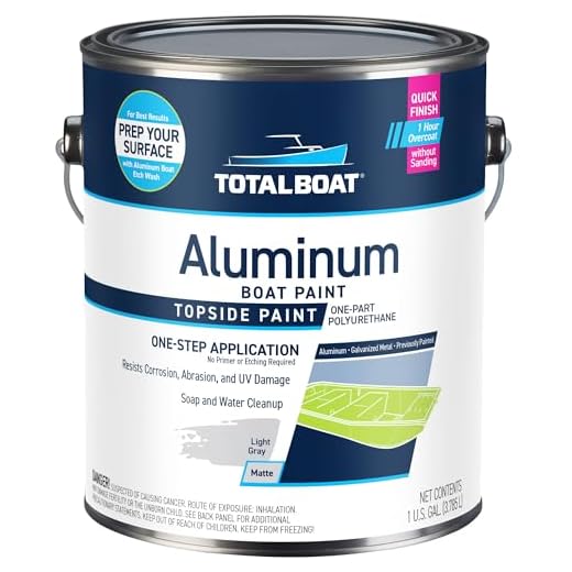 TotalBoat-520631 Aluminum Boat Paint for Canoes, Bass Boats, Dinghies, Duck Boats, Jon Boats and Pontoons (Light Gray, Gallon), 1 Gallon (Pack of 1)
