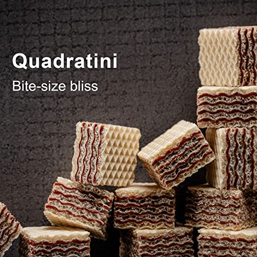 Image of Loacker Quadratini Tiramisu bite-size Wafer Cookies| SMALL Pack of 6 | Crispy Wafers with 4 creamy layers of finest Tiramisu cream filling | great for snacks & desserts | No artificial flavorings, added colors or preservatives | 3.88 oz per bag
