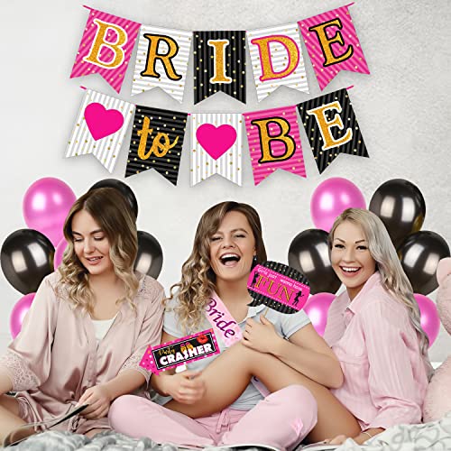 Image of Party Propz Pink Bride to Be Decoration- 37 Pcs Bride to Be Decoration Set Combo | Bachelorette Party Decorations | Bride to Be Banner | Bachelorette Party Props, Bride to Be Sash | Bride to Be Props