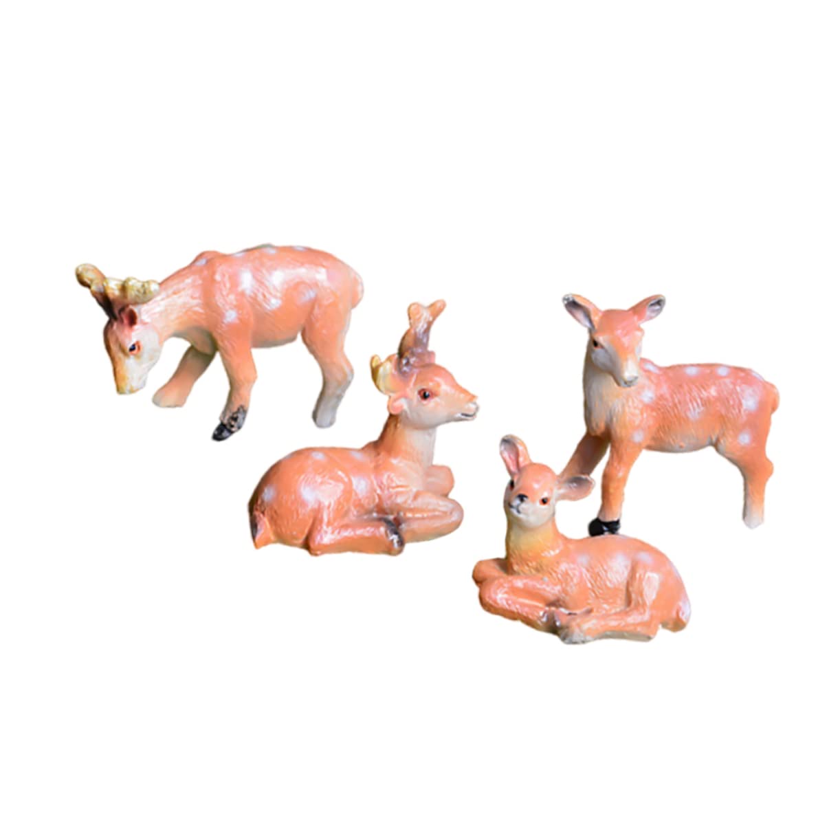 VANZACK 3 Sätze Teiliges REH Figuren Resin Für Landschaftsdeko Süßes Tier Ornament Für Wohnzimmer Schlafzimmer Und Wohnraumgestaltung Als Für Familie Und Freunde 4 Stücke * 3