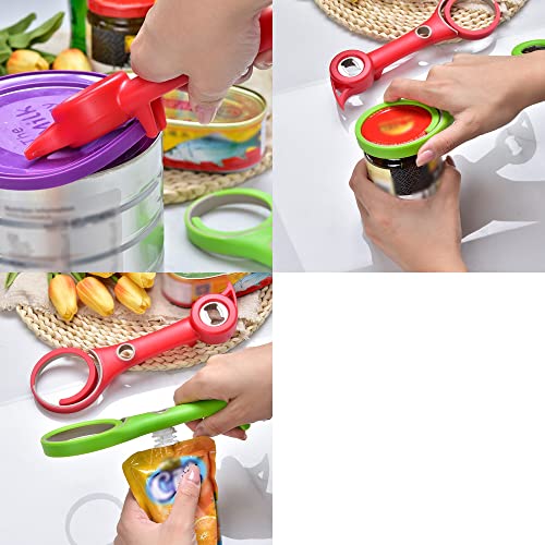 Muellery Multifunctional 6 In 1 Opener Jar Bottle Can Opener Comfort Easy To Use Home Multi Kitchen Tools Green Cw00542Green #TOP4