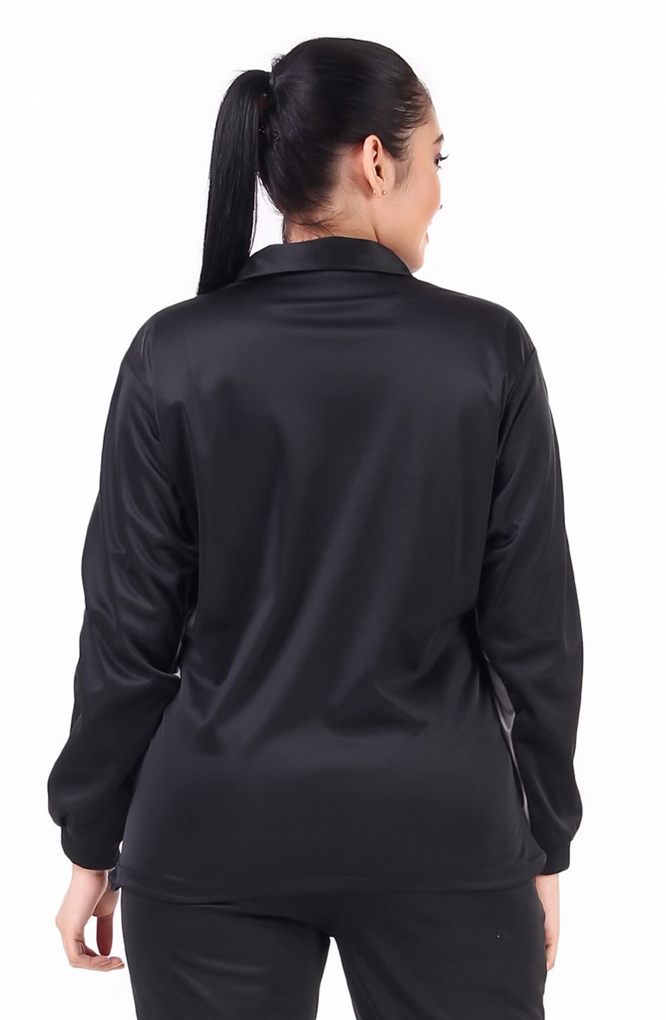 TEMPEST Sports Track Tops for Women's or Girl's Polyester Regular Fit Solid Track Jacket with Zippers and Pocket Stylish, Trending and Gym wear (2XL, Black/Light Grey) 2
