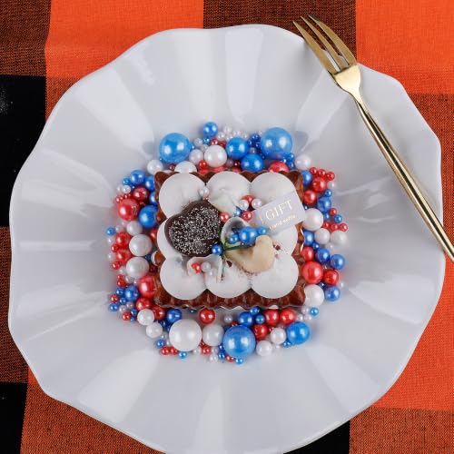 Image of Red White and Blue Sprinkles for Cake Decorating, 130g /4.6oz Patriotic Edible Pearl Sprinkles Mix, Sugar Candy Pearls for Baking, Cookie Decorations and Cupcake Toppings, 4th of July Party Supplies