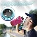 LUTQ 2-Pack Silicone Splashguard Compatible with Nalgene Splash Guard 32 oz 53mm Wide Mouth Water Bottle Accessories, Obsidian Black & Seafoam Blue