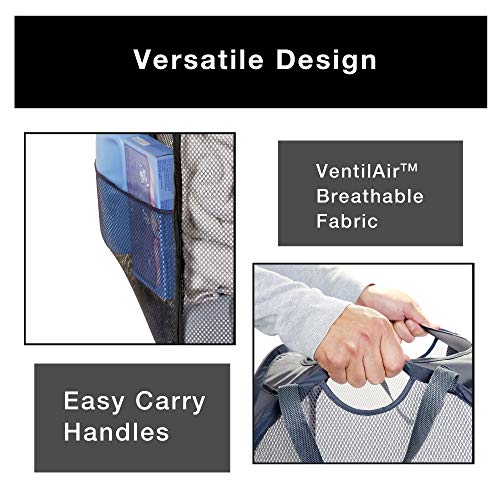 Smart Design Deluxe Mesh Laundry Pop Up Hamper Combo W/ Rectangle & Square Hampers - Durable Fabric Collapsible Design - For Clothes & Laundry - Home Organization [Gray] (Pack Of 2) #TOP3