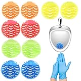 Urinalsieb mit Duft 10 Stück Urinaleinlage Pissoirsieb Urinalsieb Spritzschutz mit 5 Paar Nitril-Handschuhe für Alle Gewerblichen Orte und Wohnungen