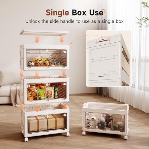 Boîtes de rangement pliables 40L 4 niveaux organisation maison - 5