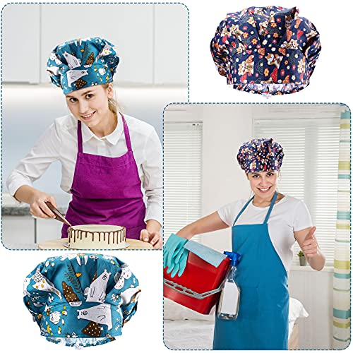 Image of Geyoga 5 Pcs Bouffant Scrub Caps with Buttons