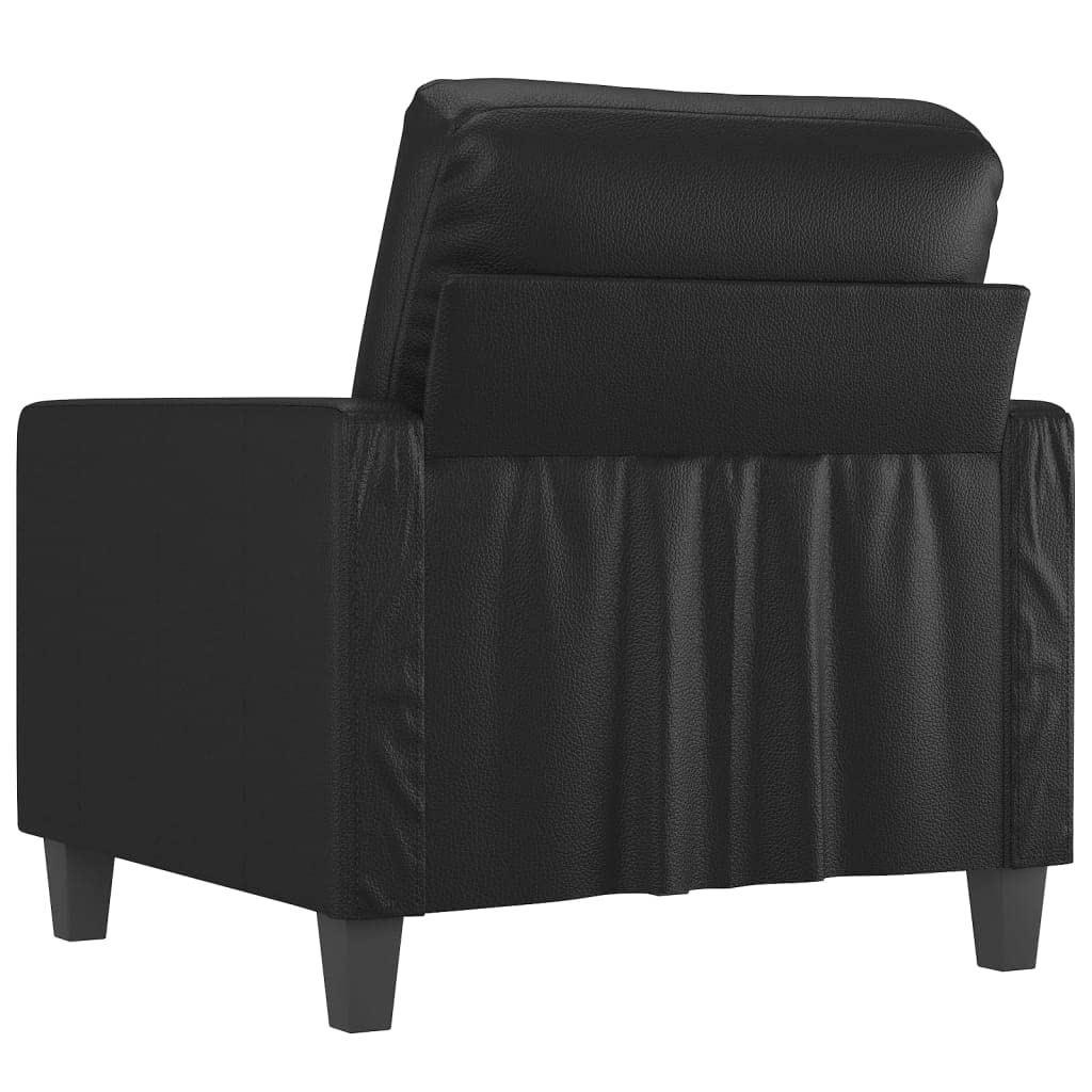 vidaXL Sessel, Sofa Relaxsessel mit gepolstertem Sitz Armlehnen, Fernsehsessel Loungesessel Metallgestell, Polstersessel Ruhesessel für Wohnzimmer, Schwarz Kunstleder