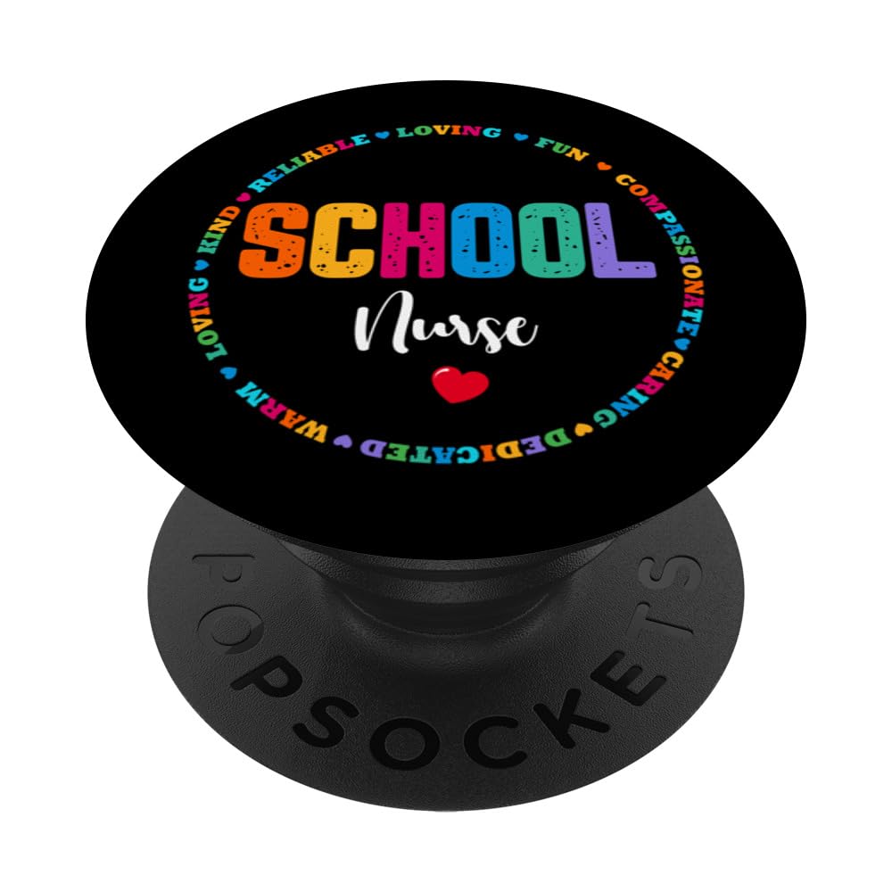 School Nurse Registered Nurse Back To School Nursing RN Cute PopSockets Swappable PopGrip, Black