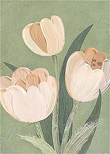Pink Tulip Floral Area Rug,3X5Ft, Modern Blooming Pink Flowers And Leaves Print Carpet Romantic Flowers Home Decor Non-Skid Rugs For Hallway Indoor Outdoor School Bathroom Muscial Room #TOP1