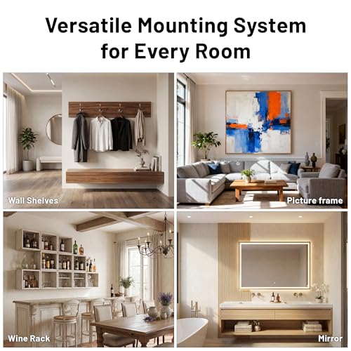 Image of French Cleat Wall Hanger 30 Inch, Heavy Duty Z Bar Mount 200 lbs, Smart Alignment Design, Mounting Hardware for Mirrors, Cabinets, Shelves & Headboards
