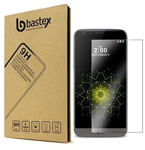 Bastex LG G5 [0.26mm Thickness] 9-H Premium Tempered Glass Screen Protector/Ultra High Definition Invisible, Oleophobic Coating Anti-Bubble Crystal Shield for LG G5