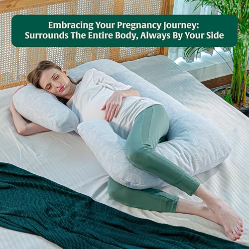 Image of The White Willow Pregnancy Pillow for Pregnant Women-Maternity Pillow for Pregnancy Sleeping-C Shape Pillow for Sleeping-Pregnancy Pillow for Women-Belly Support Pillow-Gift for Expectant Mother-Blue