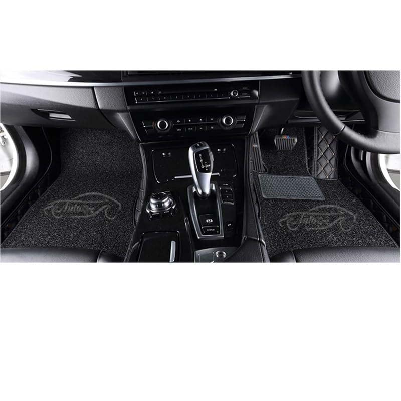 Image of Superior 7D Car Floor Mat Full Set for Mahindra XUV 3XO, 7 Layer Protection Mats, Luxury Leather with Noodle /Curly Car Foot Mat with Heal Pad, Anti-Skid & Waterproof Black Beige