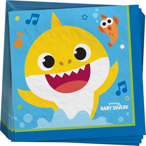 Baby Shark Luncheon Napkins, 6.5" (16-Pack) - Adorable Table Acce...