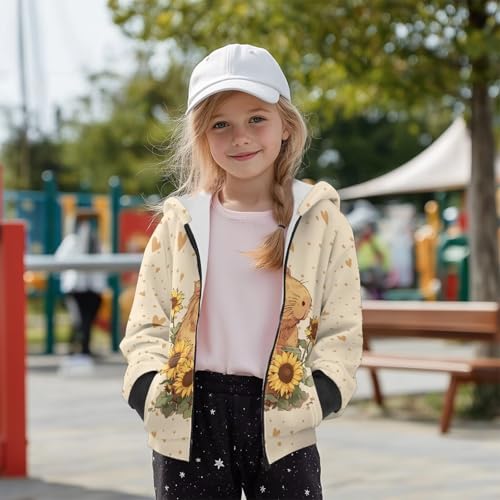 Girls Hoodie Graphic Fleece Jacket Long Sleeve Sweatshirt Full Zip Coat with Hood Spring Fall Winter Outwear3