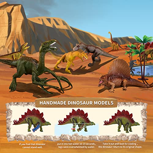 Magicdinosaur Dinosaur Toys For Kids 3-5 Years, 9 Realistic Looking Dino Action Figures Included T-Rex Triceratops With Carrying Case And Play Mat, For Boys And Girls 3 4 5 6 7 Years #TOP4