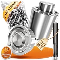 CRAFTUS® Stanzkopf Set (Ø 12mm) für die Alpha Ösenzange – Inkl. 200 rostfreie Edelstahl Ösen & Locheisen – Einfacher Wechsel Dank Schraubgewinde – Ideal für Planen, Banner, Vorhänge UVM.