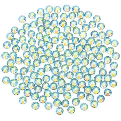Image of Rhinestones Crystals Rhinestones for Crafts Nail rhinestones Glass Flatback Nail Gems and Rhinestones for Nails Art Makeup Bags Shoes Decoration DIY(SS10,1440pcs,Light Green AB)