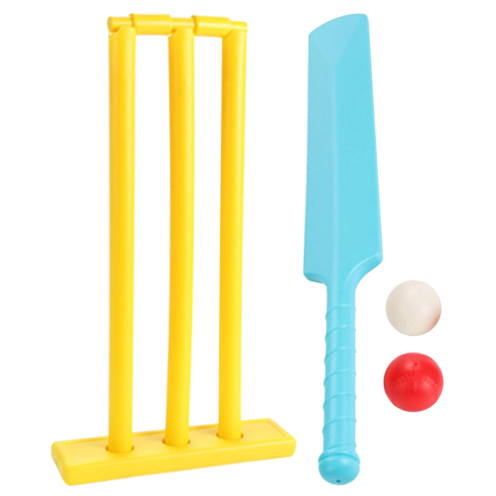 Kinder-Cricket-Set|Cricket-Set für Kinder, PP, BPA-frei, Schläger, Eltern-Kind-Spiel mit Stümpfen und 2 Bällen, Kit für Garten, Strand, Heimspiel, zufällige Farbe