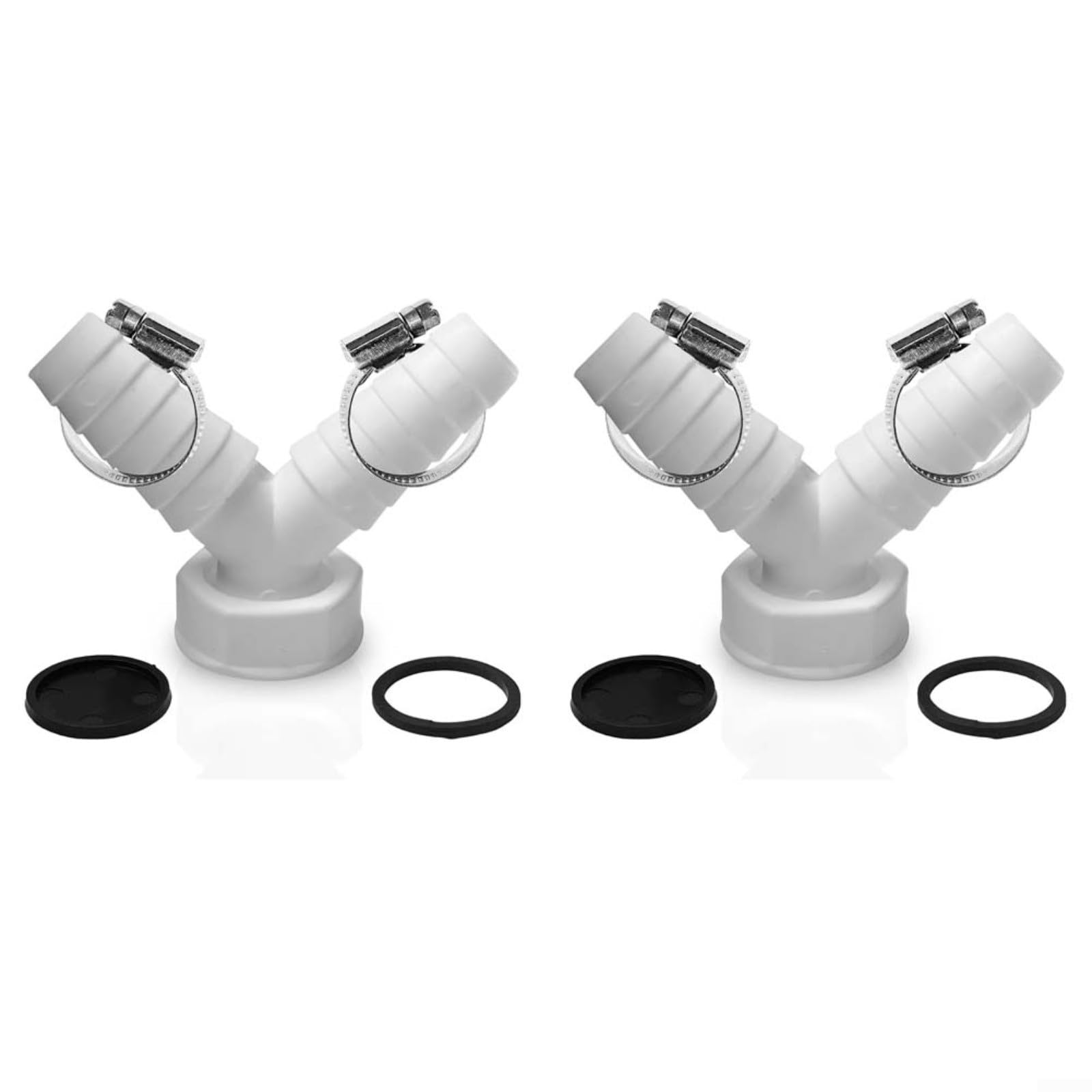 Entgoinggo Y Drain Adapter for Washing Machine,1 Inch Garden Drain Adapter for Washing Machine Dishwasher Double Connection PVC