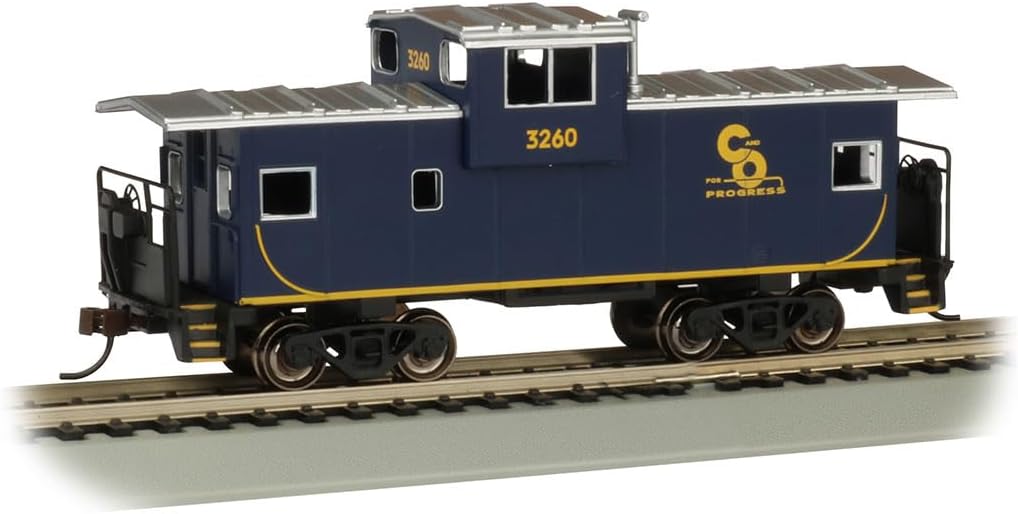 Bachmann - Chesapeake & Ohio #3260 - Ho Scale 36' Wide Vision Caboose, Prototypical Dark Blue