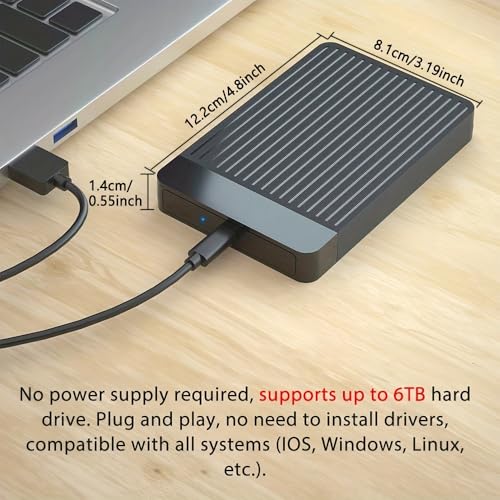 Caja externa para disco duro 2.5" USB 3.1 SATA III miniatura 3