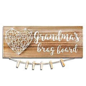VILIGHT Grandma’s Brag Board - Gifts for Grandma from Granddaughter and Grandson - Nana Granny Picture Frame Photo Holder - 13.5x5.5 Inches VILIGHT Grandmas Brag Board Gifts for Grandma from Granddaughter and Grandson Nana Granny Picture Frame Photo Holder 135×55 Inches