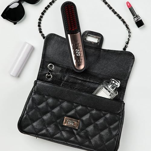 Cepillo alisador inalámbrico para cabello corto, cepillo alisador portátil con 4 temperaturas, calefacción rápida con cerámica, recargable vía USB-C para cabello corto y largo, para un estilo sin frizz miniatura 6