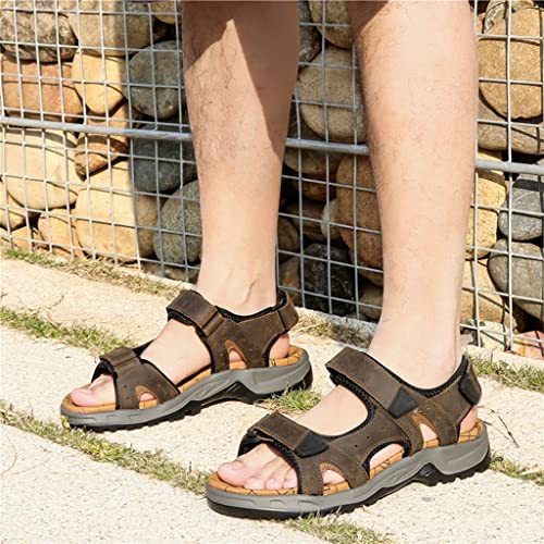 Men Shoes Beach Sandals Genuine Leather Sandals Soft Large Size Men's Sandals(41)2