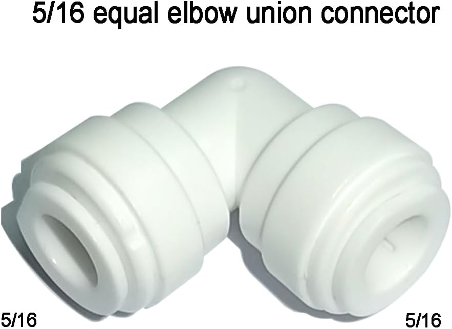 16 pcs 5/16 inch water line Quick Connect Push In to Connect Tube Fitting for RO Reverse Osmosis Water Filter Tube Fittings. (Valve + Tee + Elbow + Straight + Bulkhead + Elbow stem)