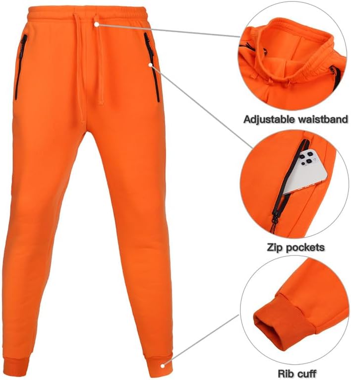 Tanderin Men's Tracksuit 2 Piece Sweatsuit Set Long Sleeve Pullover Athletic Suit Sweatpants Casual Sport Jogging Suits With Pockets（Orange S - Image 4