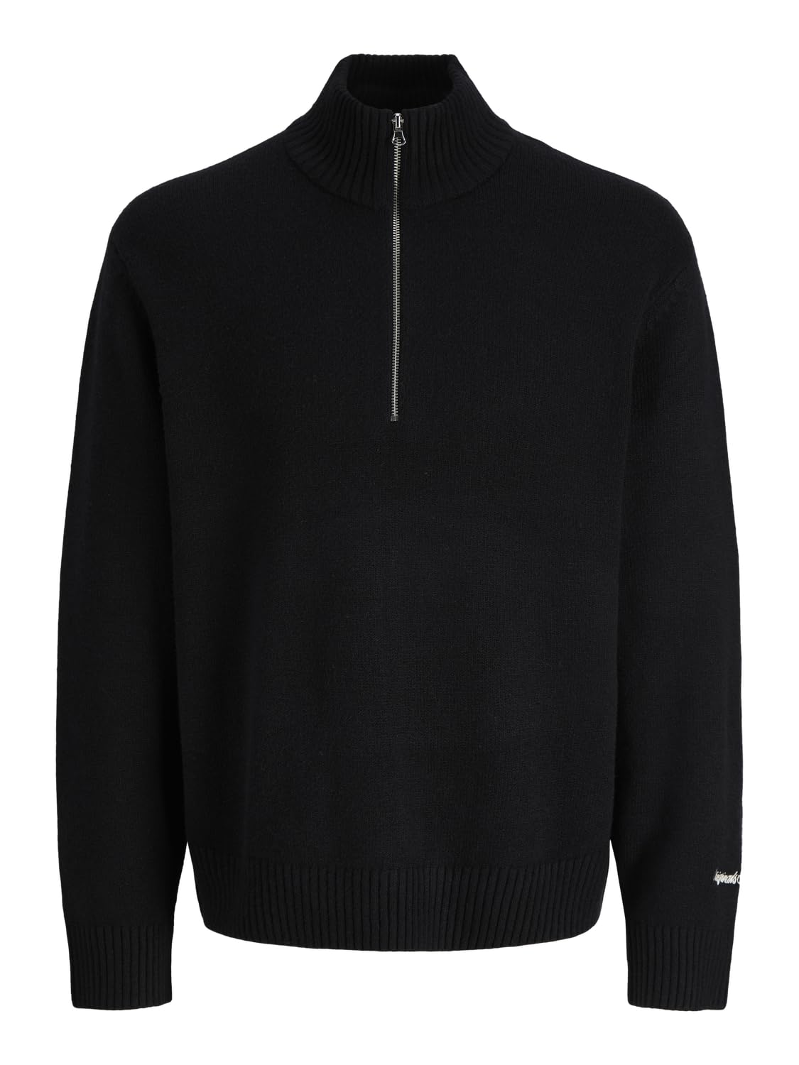JACK & JONES Jornorrebro Knit Half Zip Sn, Black, XXL