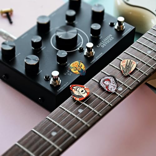 Guitar Picks 24 Pack 0.46 0.71 0.96 1.20 mm Thin, Medium, Heavy Picks with Tin Box,Bass Picks Variety Pack,Guitar Pick for Acoustic Guitar Electric Guitar Bass Ukulele (Set -5)