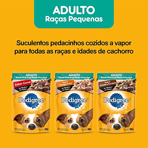 Kit Ração Úmida Pedigree Sachê Carne ao Molho para Cães Adultos de Raças Pequenas 36x100g