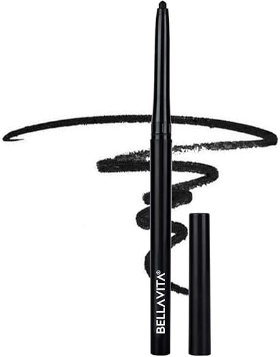 BELLAVITA Intense Drama Kajal, Black, Pigment, Smudge-Proof, Long Lasting, Enriched with Vitamin E & Almond Oil, Glossy, 0.3 g