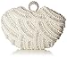 Damara Womens Luxury Special Crystals Beaded Pearl Clutch Bag,White