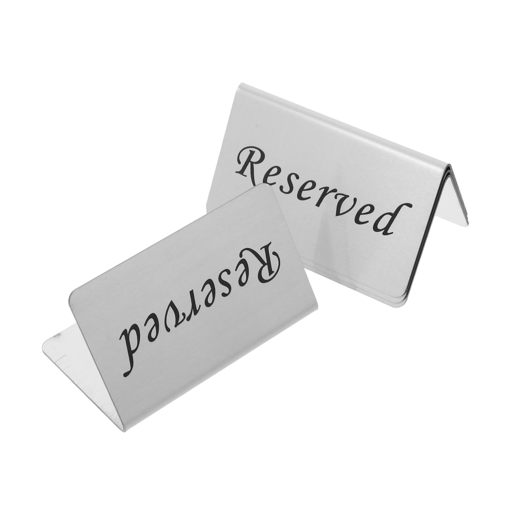 FUNOMOCYA 4Pcs Reserved Table Sign Stainless Steel Wedding Seat Reservation Signs Modern Design for Restaurant Events and Banquets Lightweight Easy to Clean