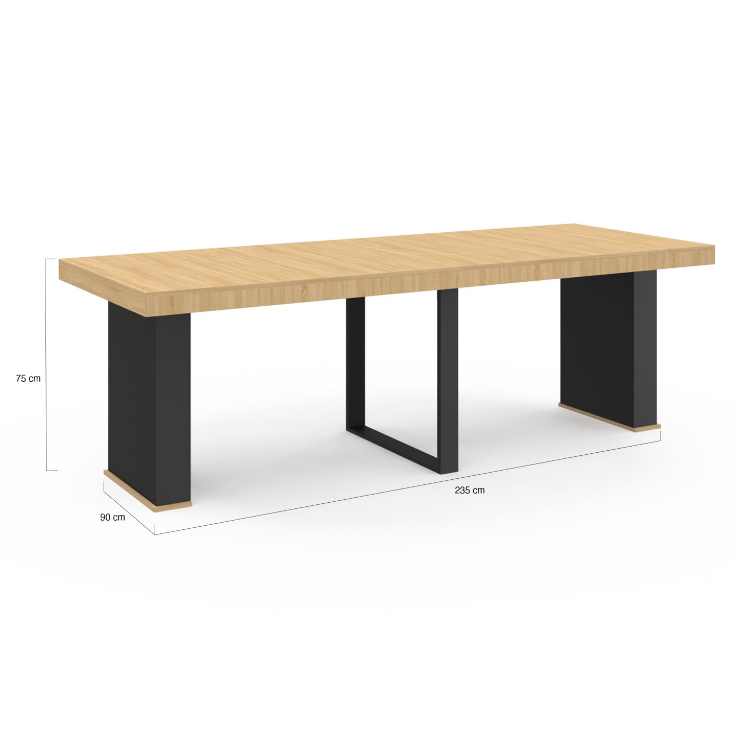 Table Console Extensible ORLANDO 6 Personnes 140 Cm Bois Blanc Et Façon
