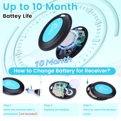 Esky Key Finder Locator with Sound, 80dB Item Trackers with 131ft Range Beeper Tags, Wireless Key Finders for Finding Keys Wallet Remote Control Pet Phone, 4 Receivers & Flashlight