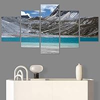 SIGNWIN 5 Panel Canvas Wall Art Modern Art Dramatic Farmhouse/Country Mountain Multicolor Nature Photography for Home Decorations Ready to Hang - 60