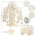 NUPTIO Unique Wedding Guest Book Alternative, Rustic Guest Registry with 50pcs Wooden Hearts, Wood Tree Frame Drop Box Guest Books with Stand (15.4